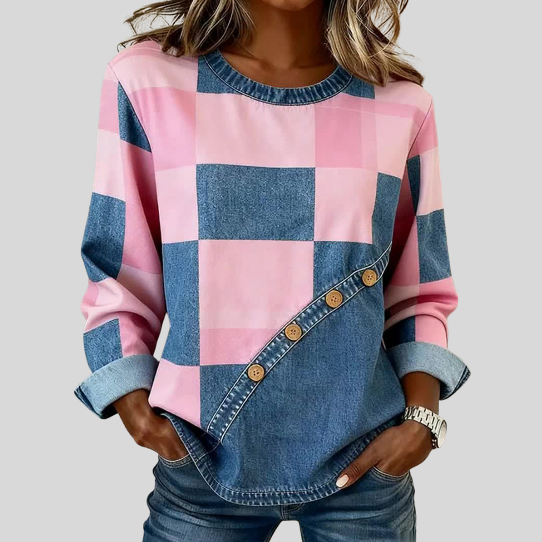 Brooke™ | Color-Block Patchwork Sweatshirt