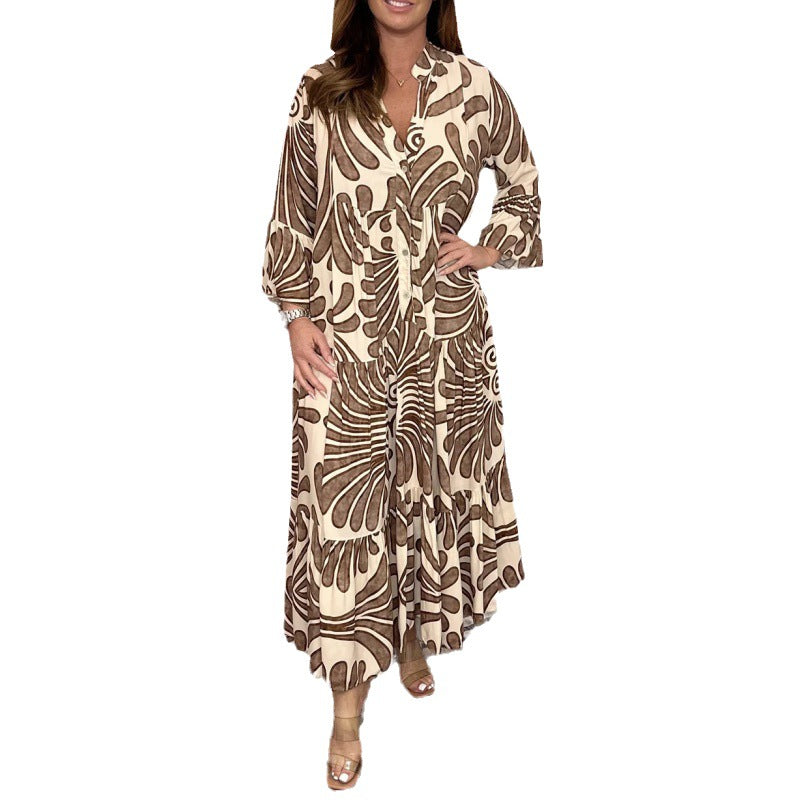 Noémie Elegance – Loose-fitting nature print dress in flowing viscose