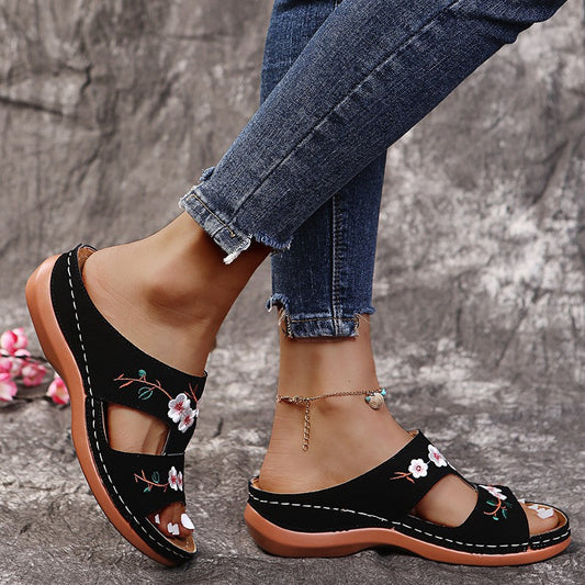 BLOSSOM | FLORAL ORTHOPEDIC SLIDE SANDALS