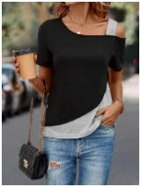 Jolijn | Chic Color Block Off-Shoulder Top
