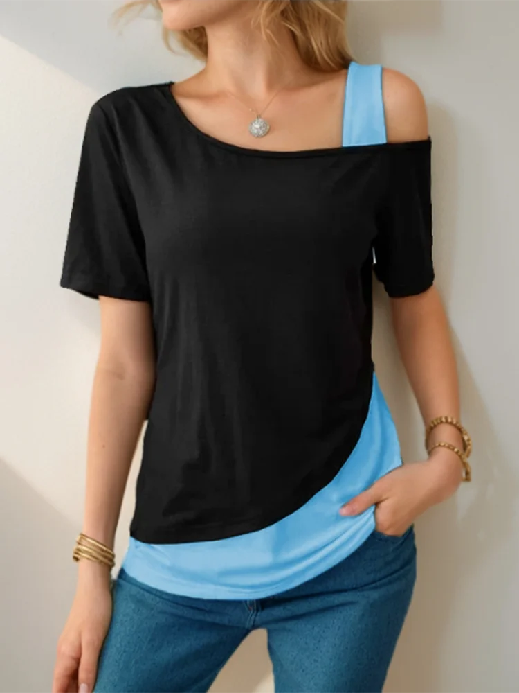 Jolijn | Chic Color Block Off-Shoulder Top