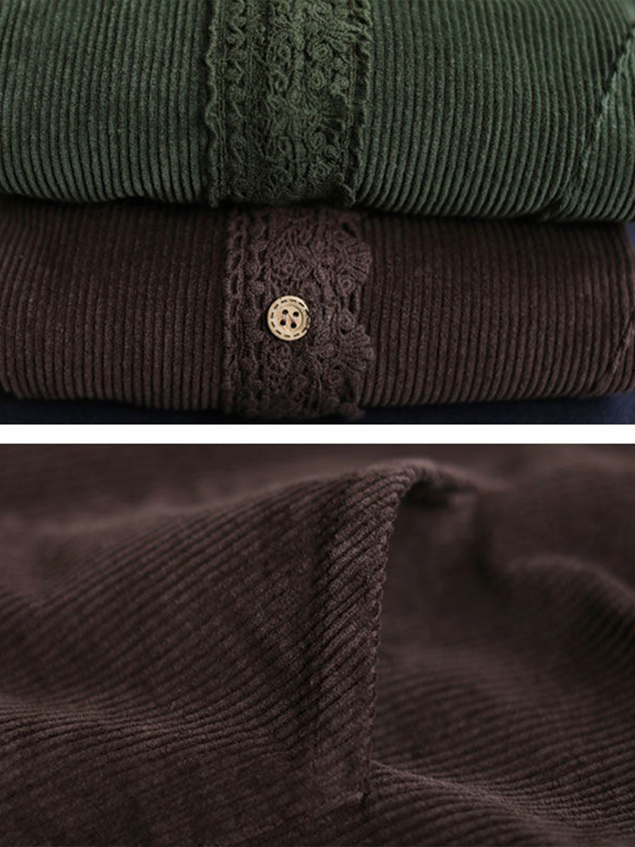 Abigail™ | Lace-Trim Corduroy Jacket