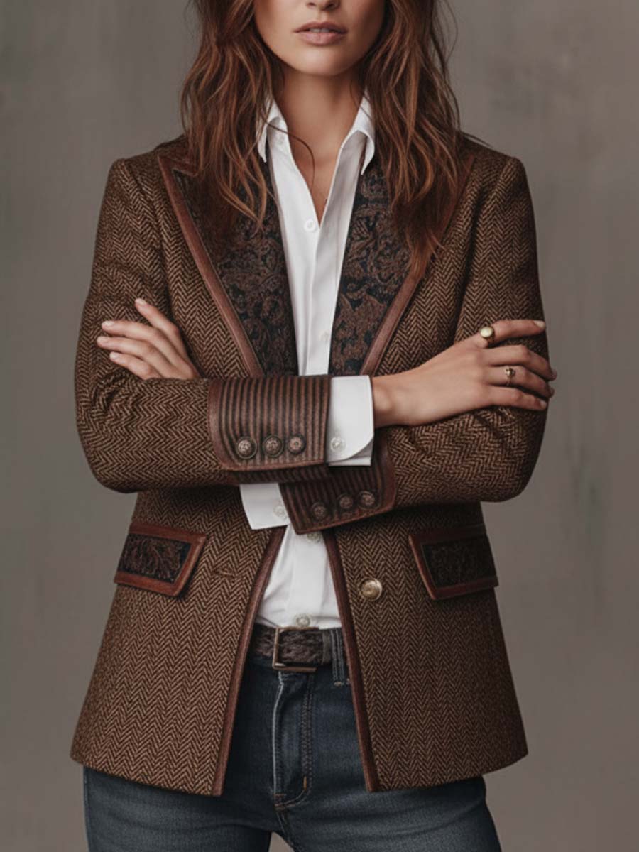 Jacqueline™ | Tailored Herringbone Blazer