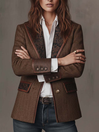 Jacqueline™ | Tailored Herringbone Blazer