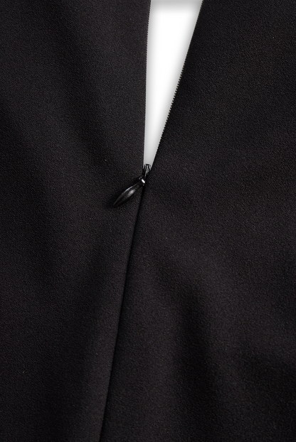 CATHERINE | REFINED BLACK BELTED DRESS