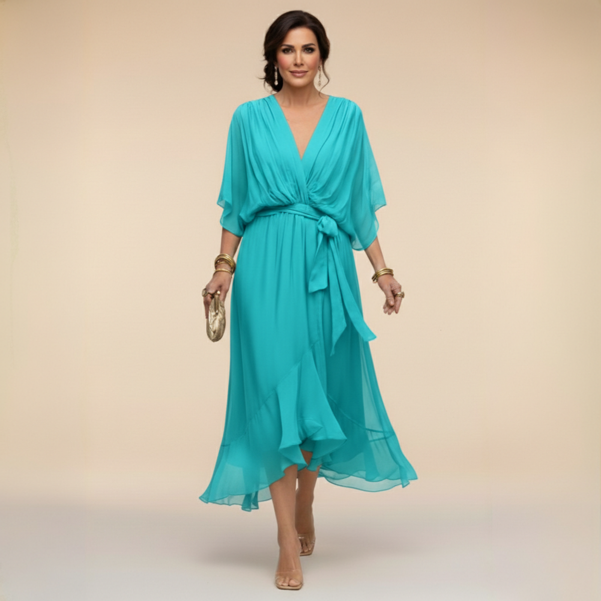 DANIELLE | CHIFFON V-NECK DRESS