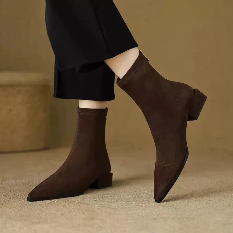 Margot™ | Suede Pointed-Toe Ankle Boots