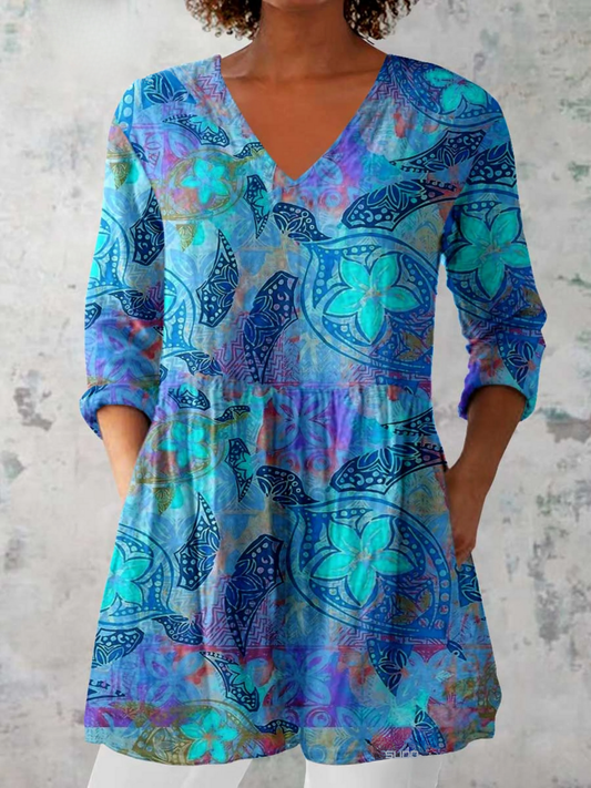 Piper | Long Blouse with V-Neck