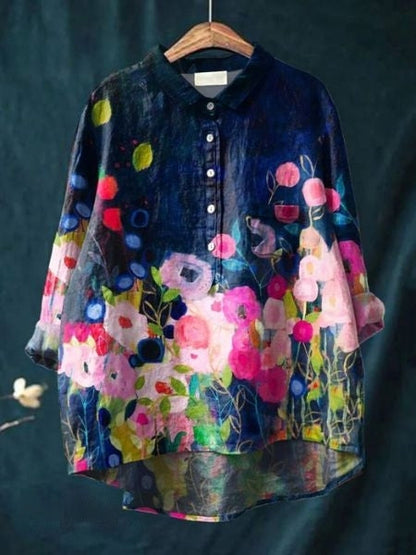 Lila | Modern Floral Printed Shirt