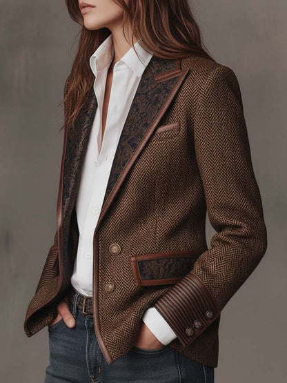 Jacqueline™ | Tailored Herringbone Blazer