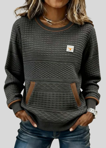 Audrey™ | Crew Neck Colorblock Sweatshirt