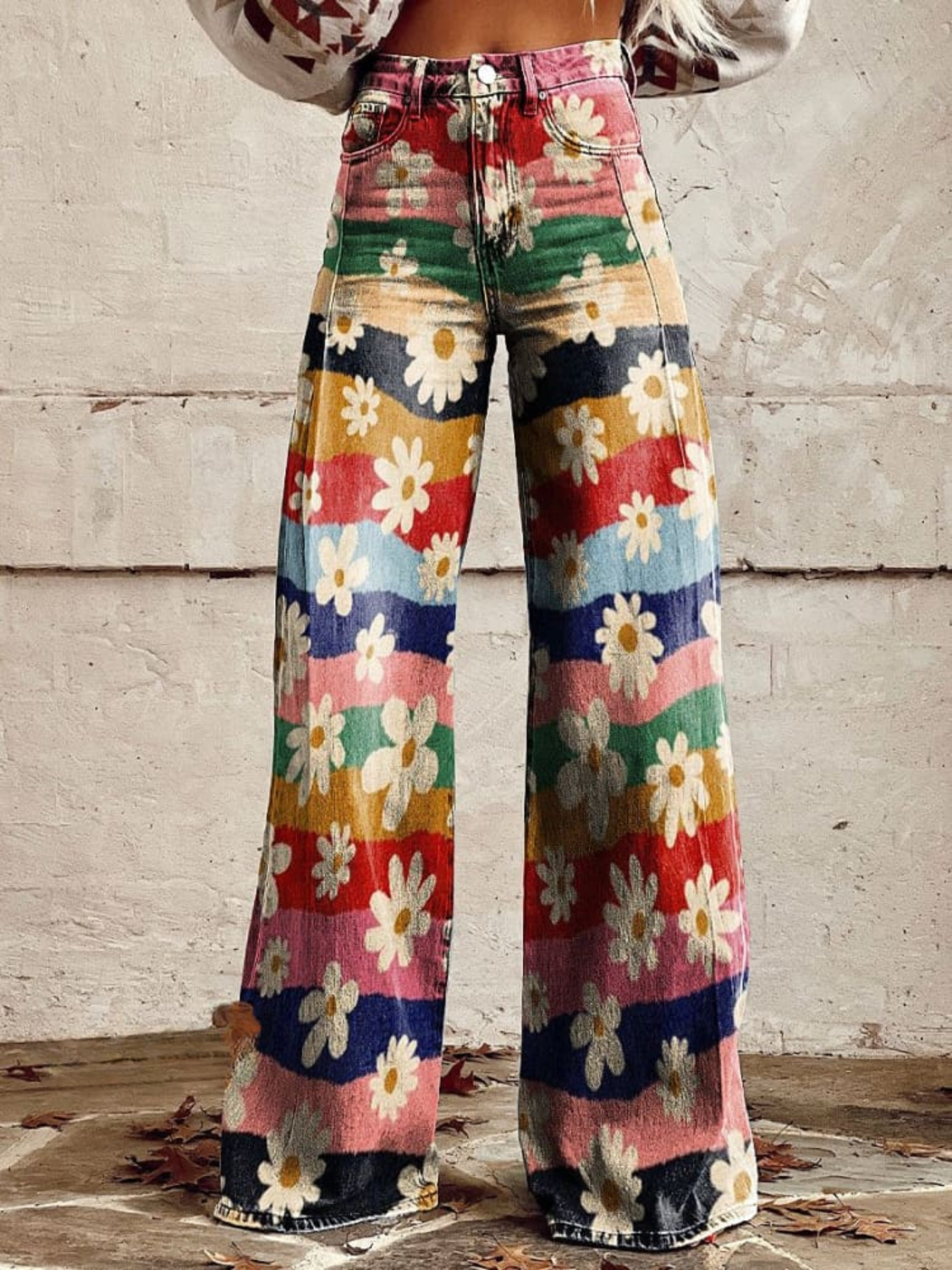 Fenja | Flower print Vintage Pants for Women