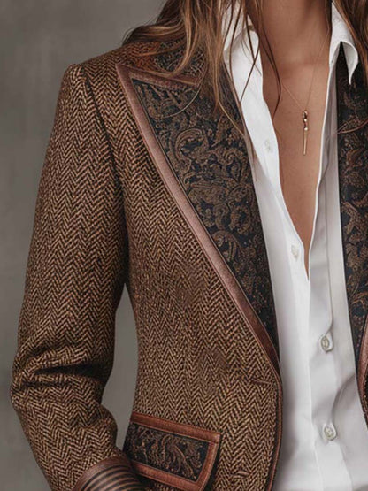 Jacqueline™ | Tailored Herringbone Blazer