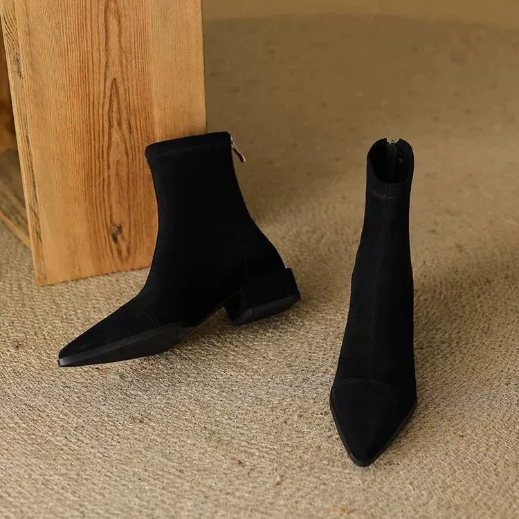 Margot™ | Suede Pointed-Toe Ankle Boots