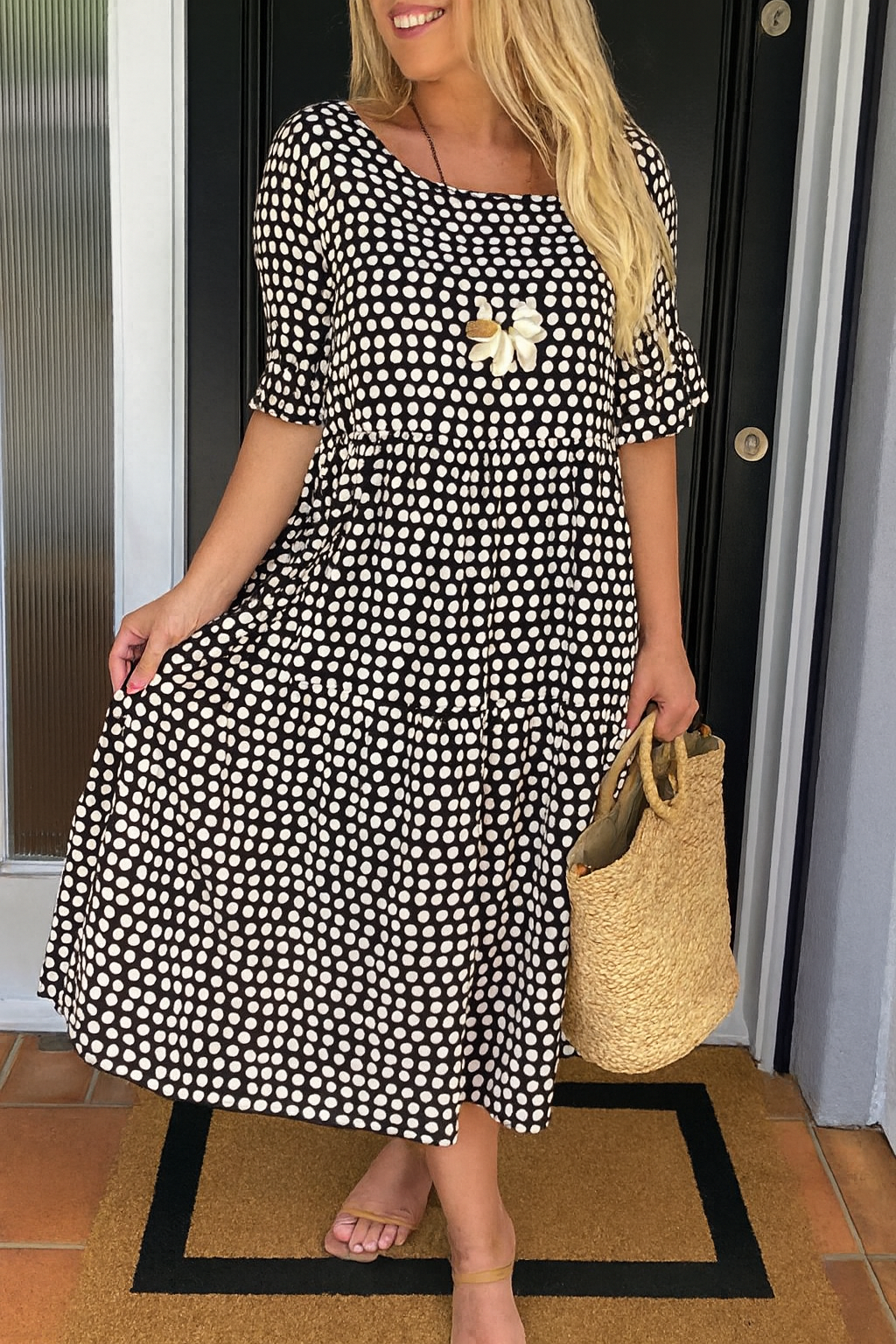 STELLA | SHORT-SLEEVE MIDI DRESS