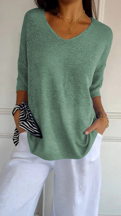 Anna | Women’s V-Neck Knit Top
