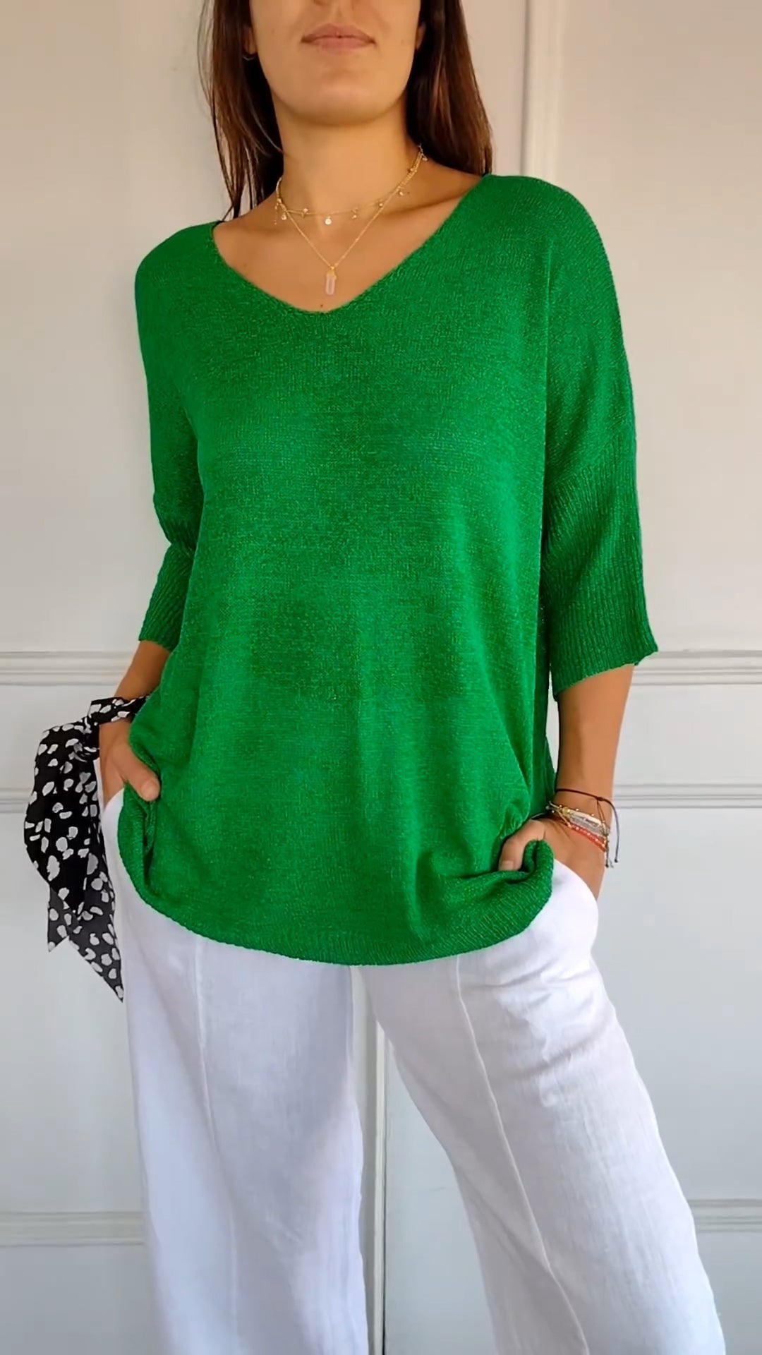 Anna | Women’s V-Neck Knit Top