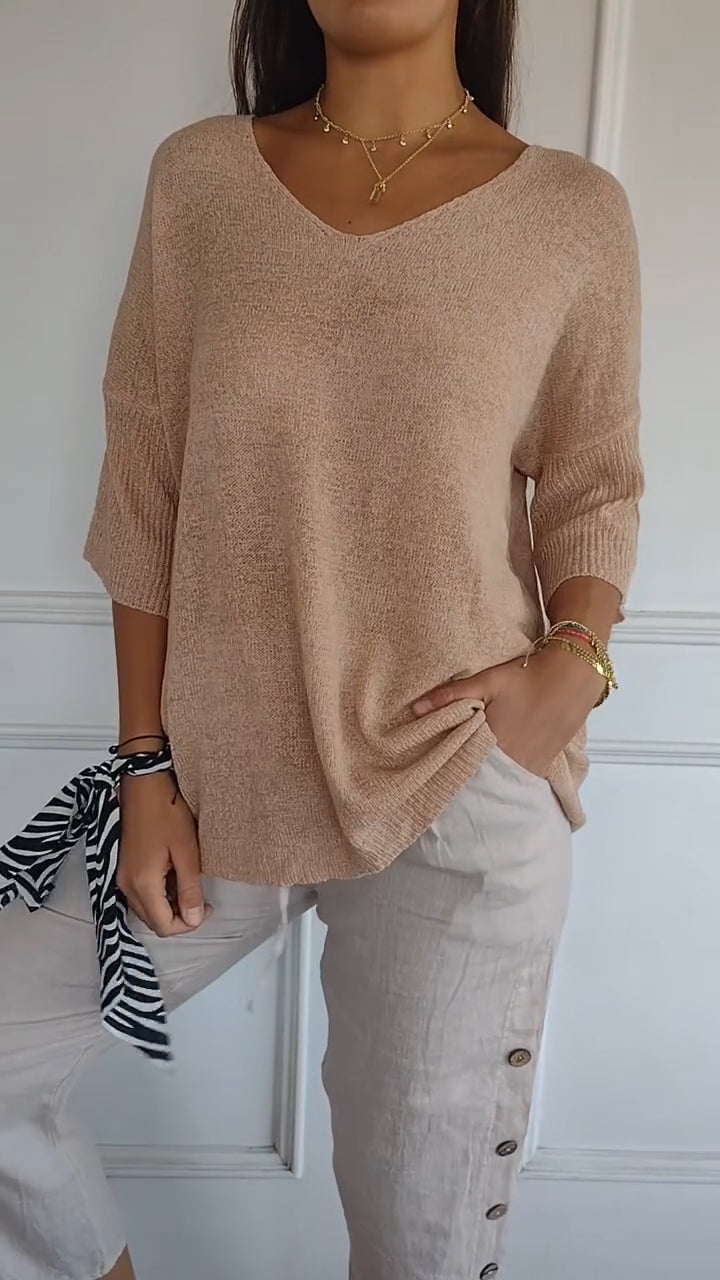 Anna | Women’s V-Neck Knit Top