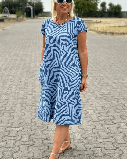 MEREDITH | ROUND NECK ELEGANT DRESS