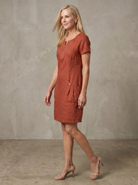 BONNIE | Cotton Linen Zip Dress With Pockets