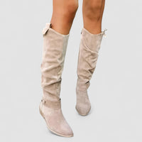 Natalie™ | Suede-Look Knee-High Low-Heel Boots