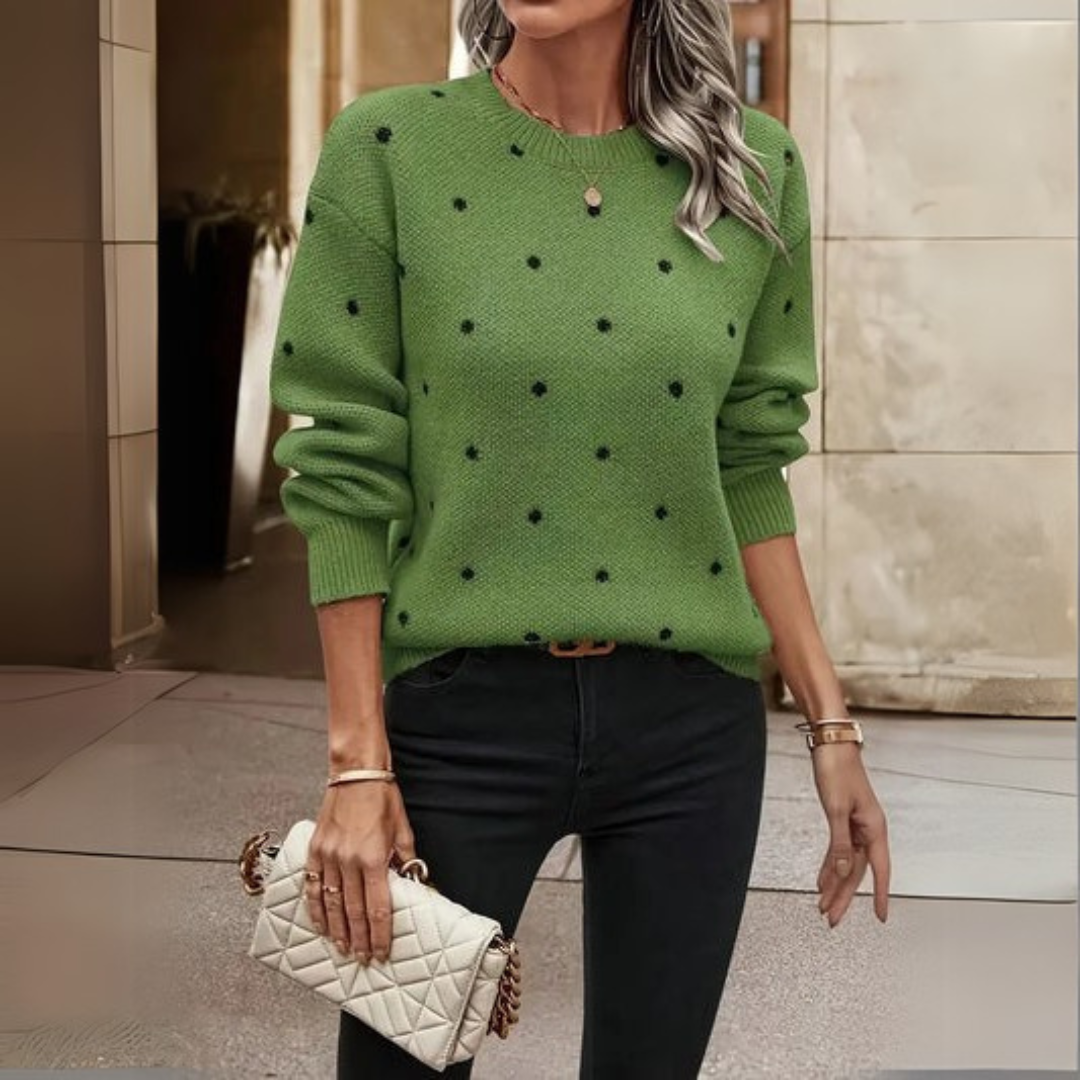 Ava – Sweater with Polka Dot Pattern