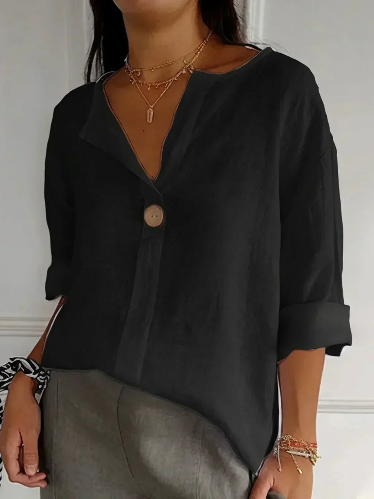 Jessa | Relaxed V-Neck Blouse