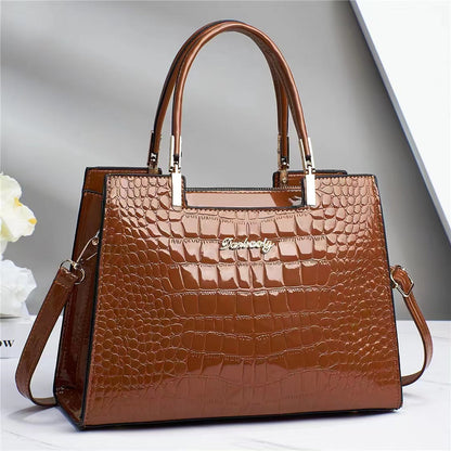 Harper - Shiny leather pattern handbag