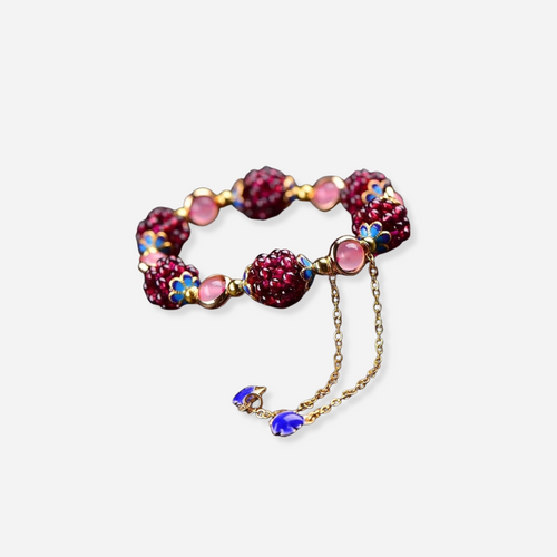 Berry Stone Bracelet with Charms