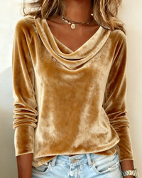 Audrey™ | Velvet Draped-Neck Top