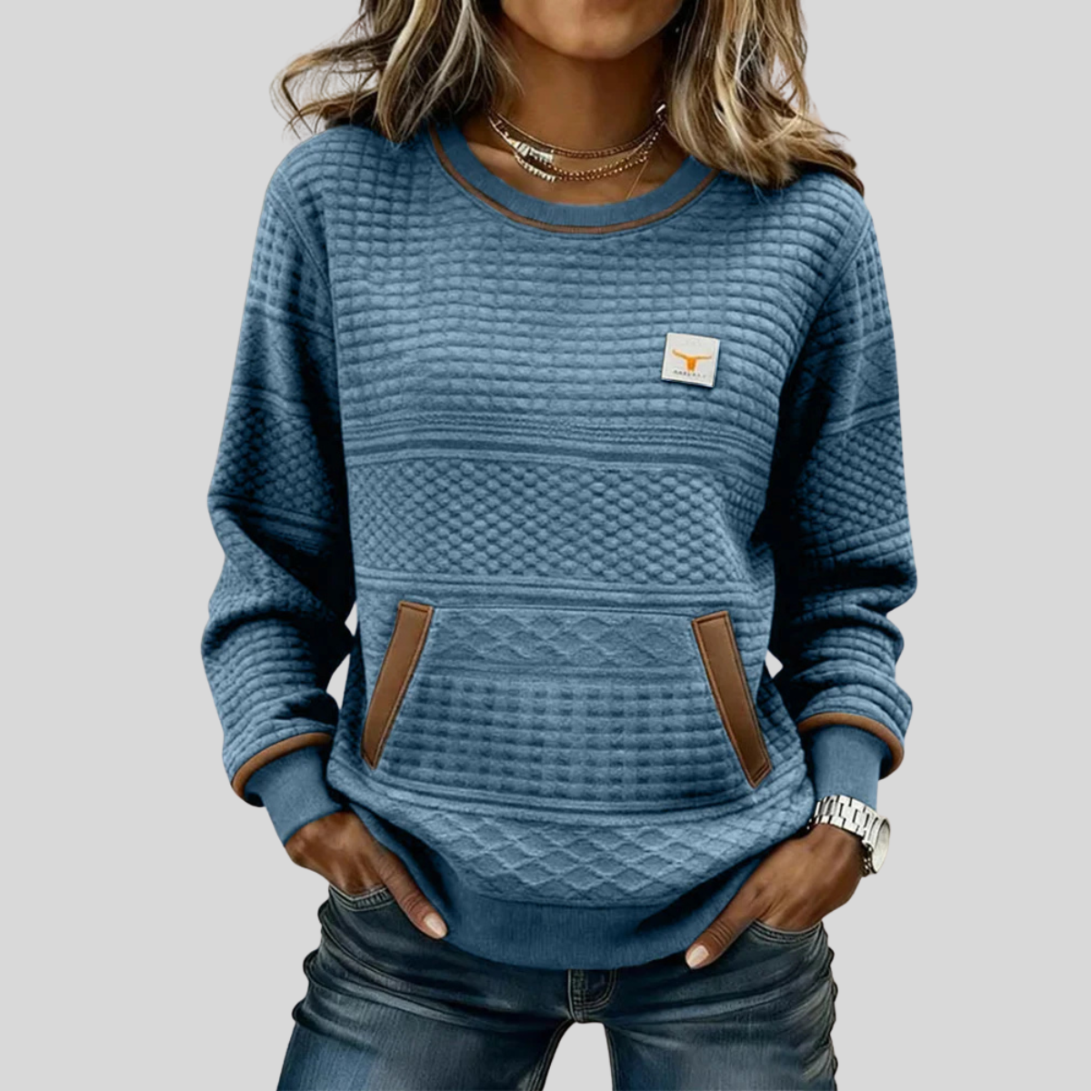 Audrey™ | Crew Neck Colorblock Sweatshirt
