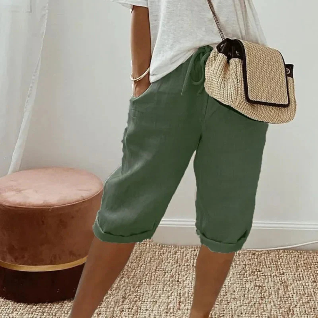 HEATHER | SOFT TAILORED CAPRI SHORTS