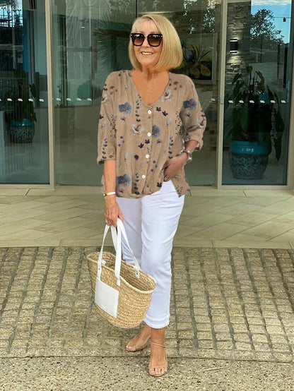 Elodie – Floral Blouse With Soft Drape