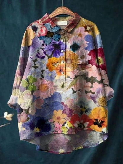 Lila | Modern Floral Printed Shirt