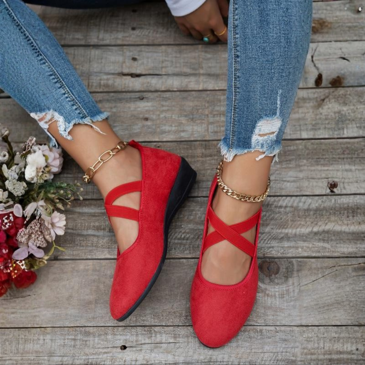 GABRIELLE | CLOSED WEDGE BALLERINA SHOES