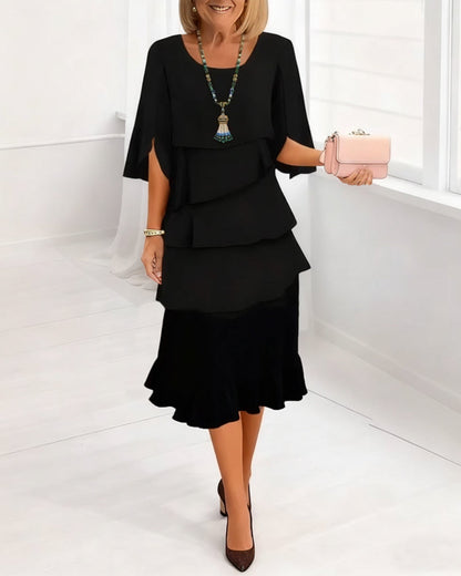 MARISSA | ELEGANT COMFORT RUFFLE DRESS