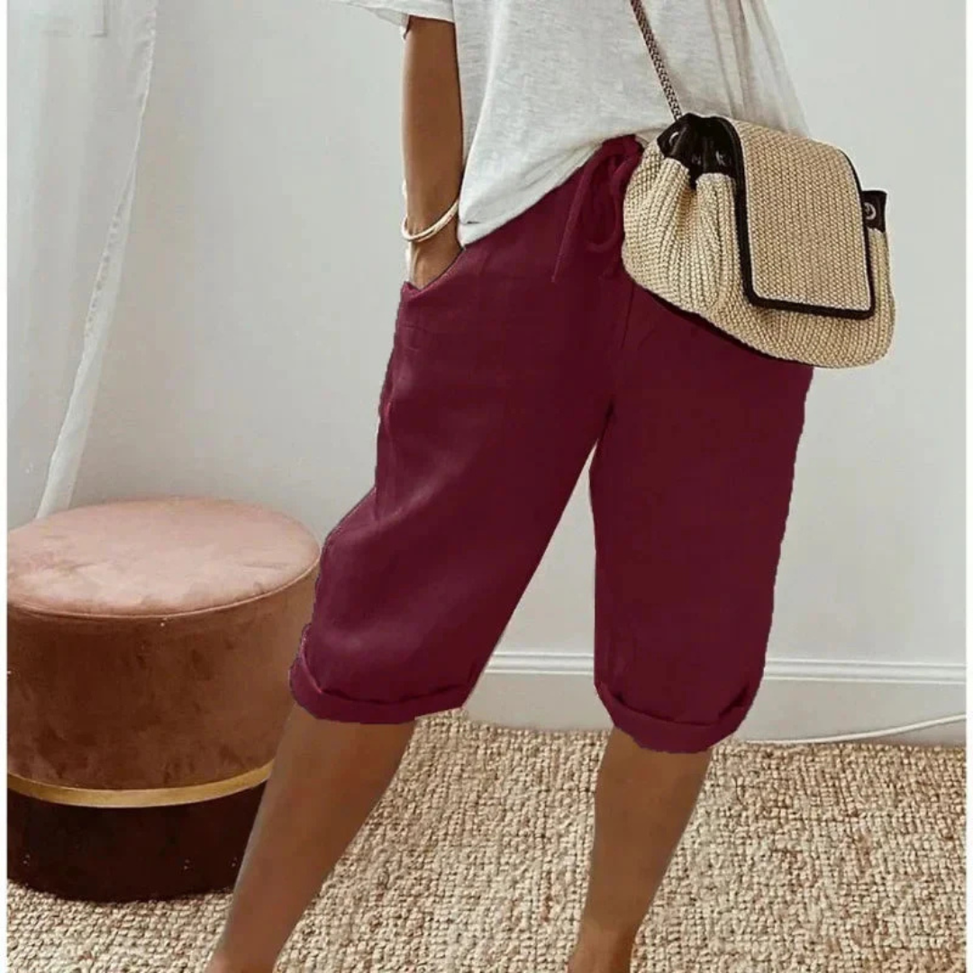 HEATHER | SOFT TAILORED CAPRI SHORTS