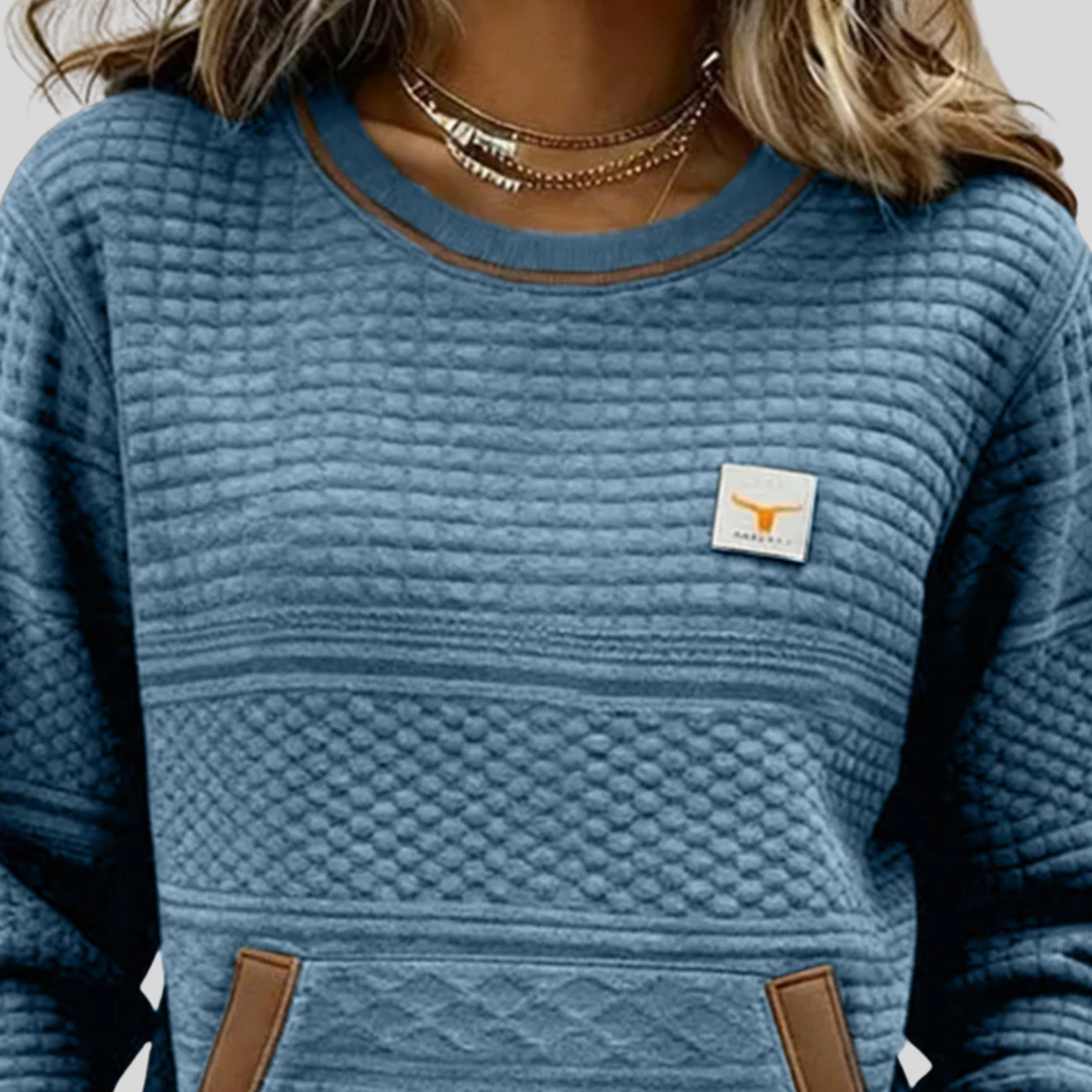 Audrey™ | Crew Neck Colorblock Sweatshirt
