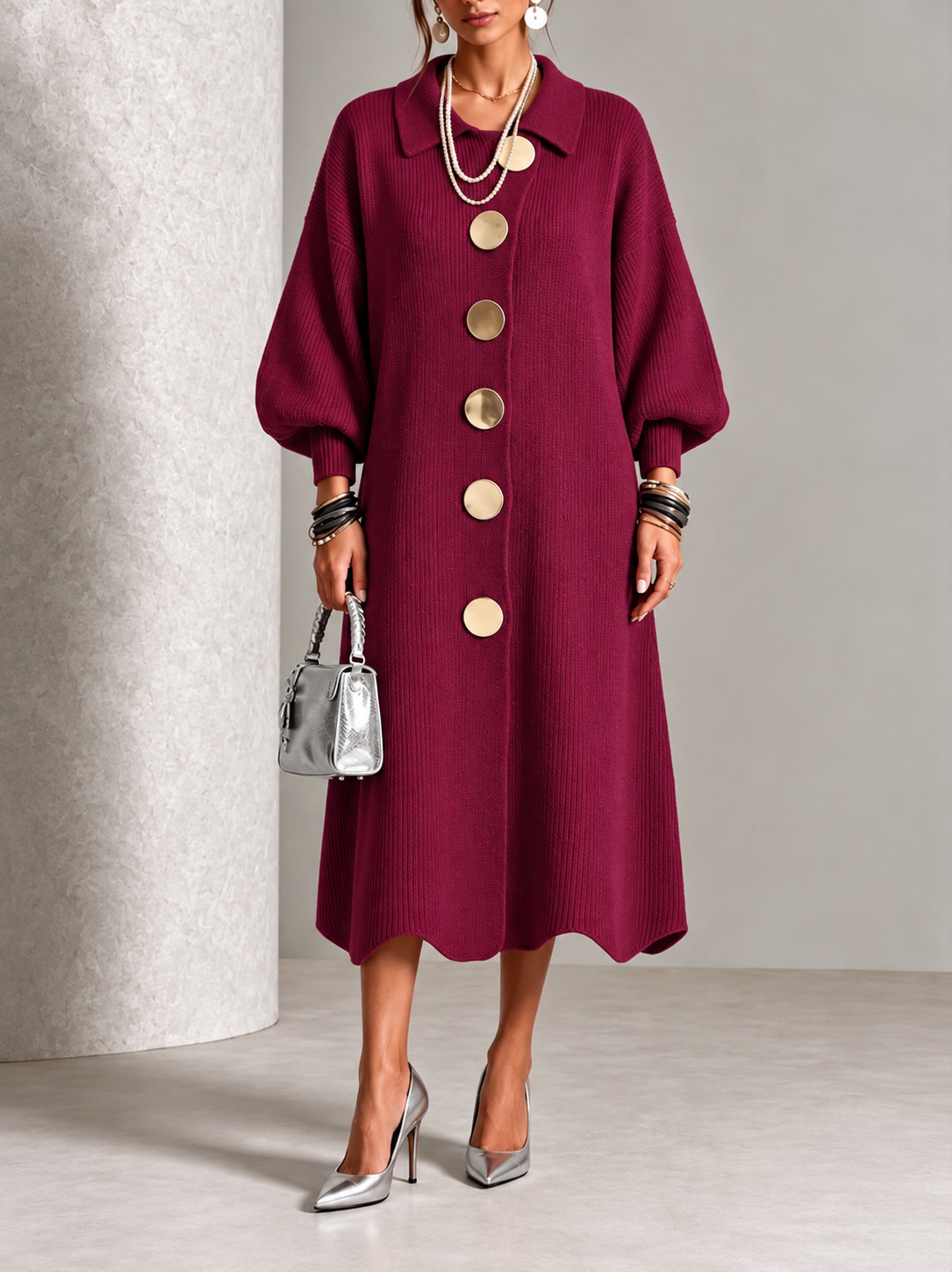 Norma | Long Sleeve Button-Down Dress