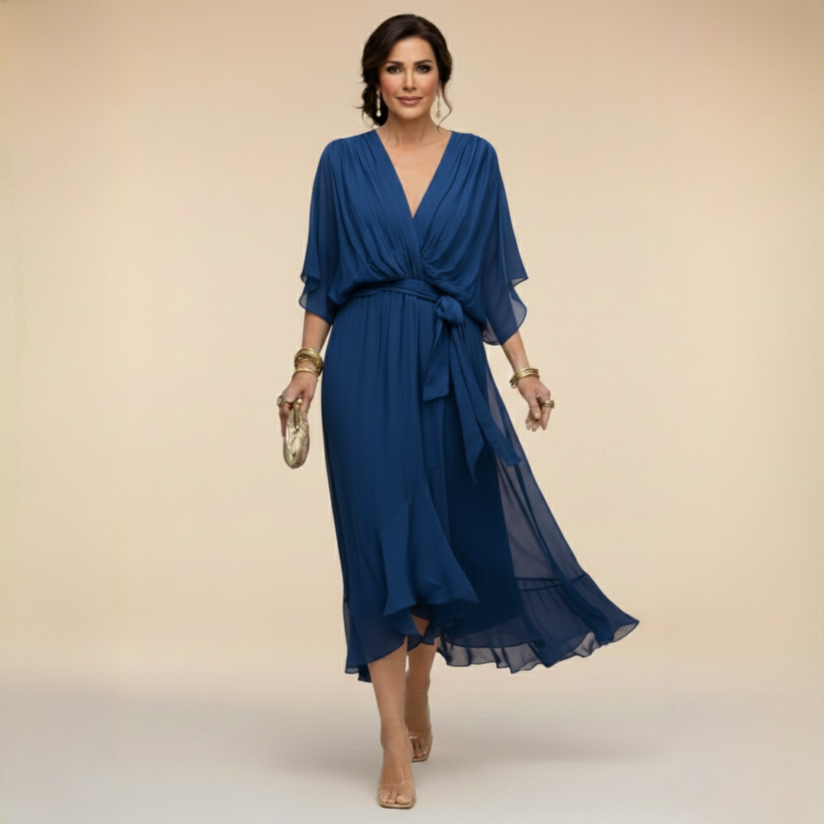DANIELLE | CHIFFON V-NECK DRESS