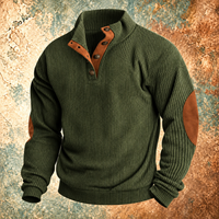 Caleb™ | Corduroy Button-Collar Pullover Sweater