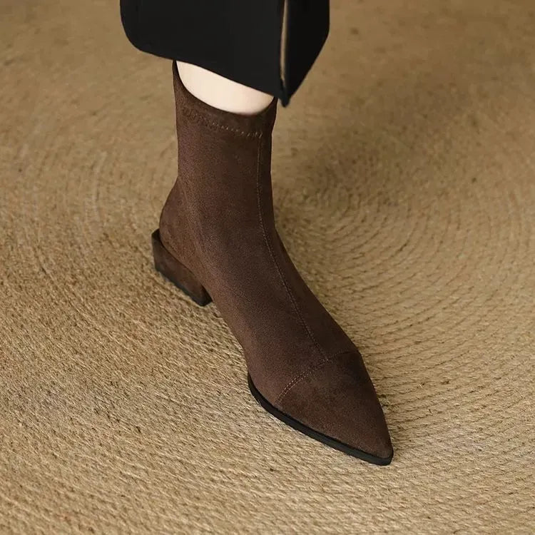 Margot™ | Suede Pointed-Toe Ankle Boots