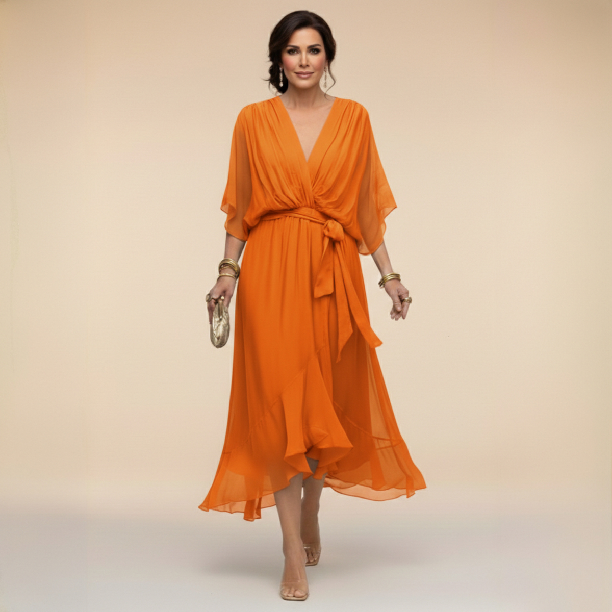 DANIELLE | CHIFFON V-NECK DRESS