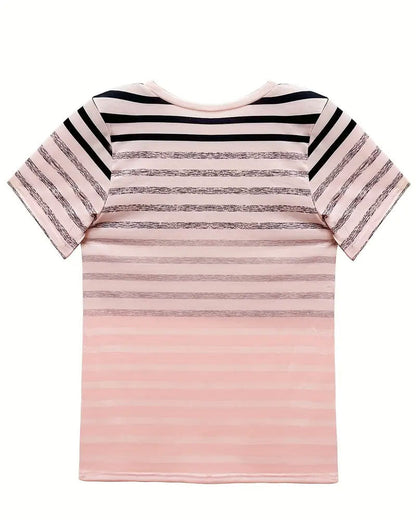 Kellie - Striped Short-Sleeve Crew Neck T-Shirt