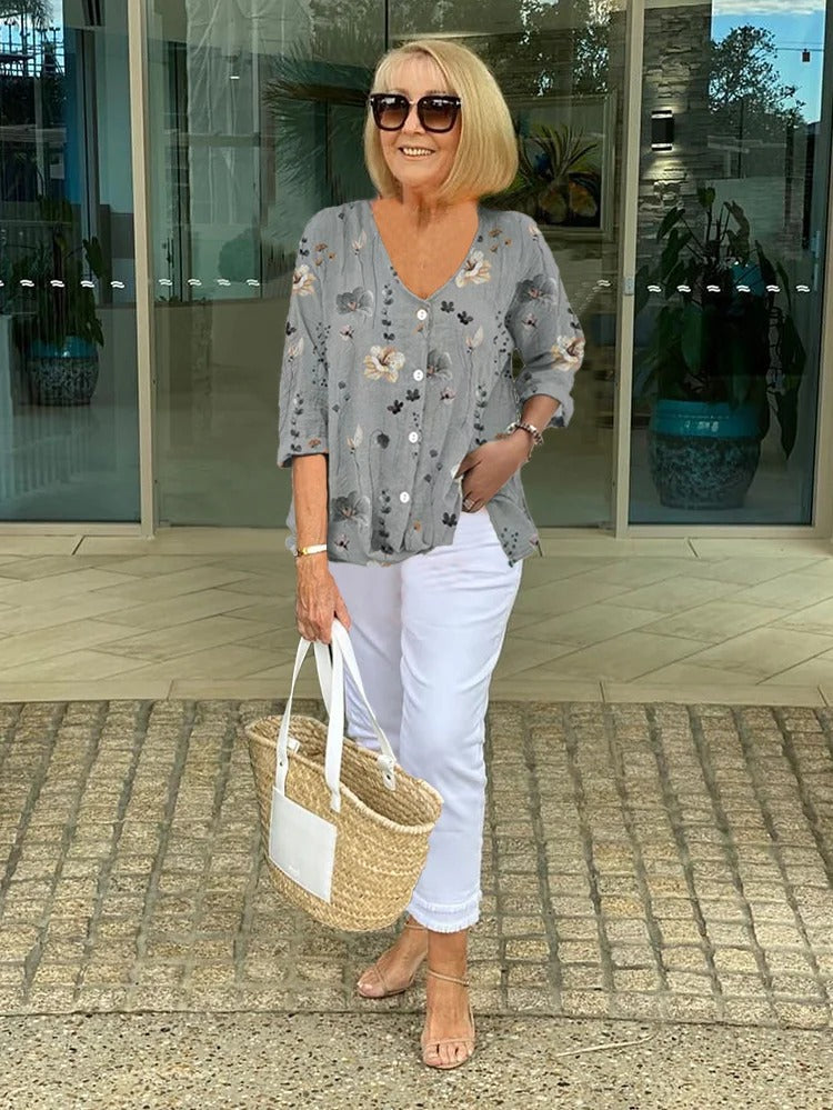 Elodie – Floral Blouse With Soft Drape