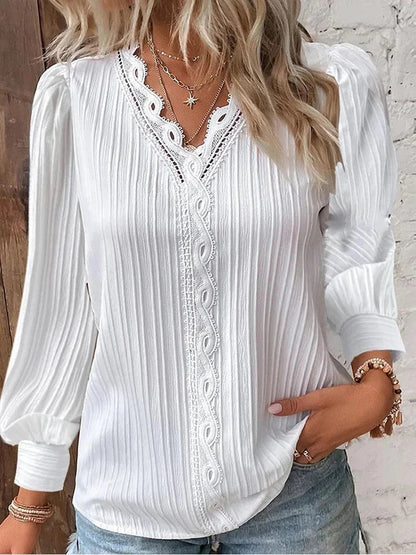 Emma | Chiffon Blouse with Lace Details