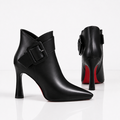 Camille™ | Leather Buckle Ankle Boots