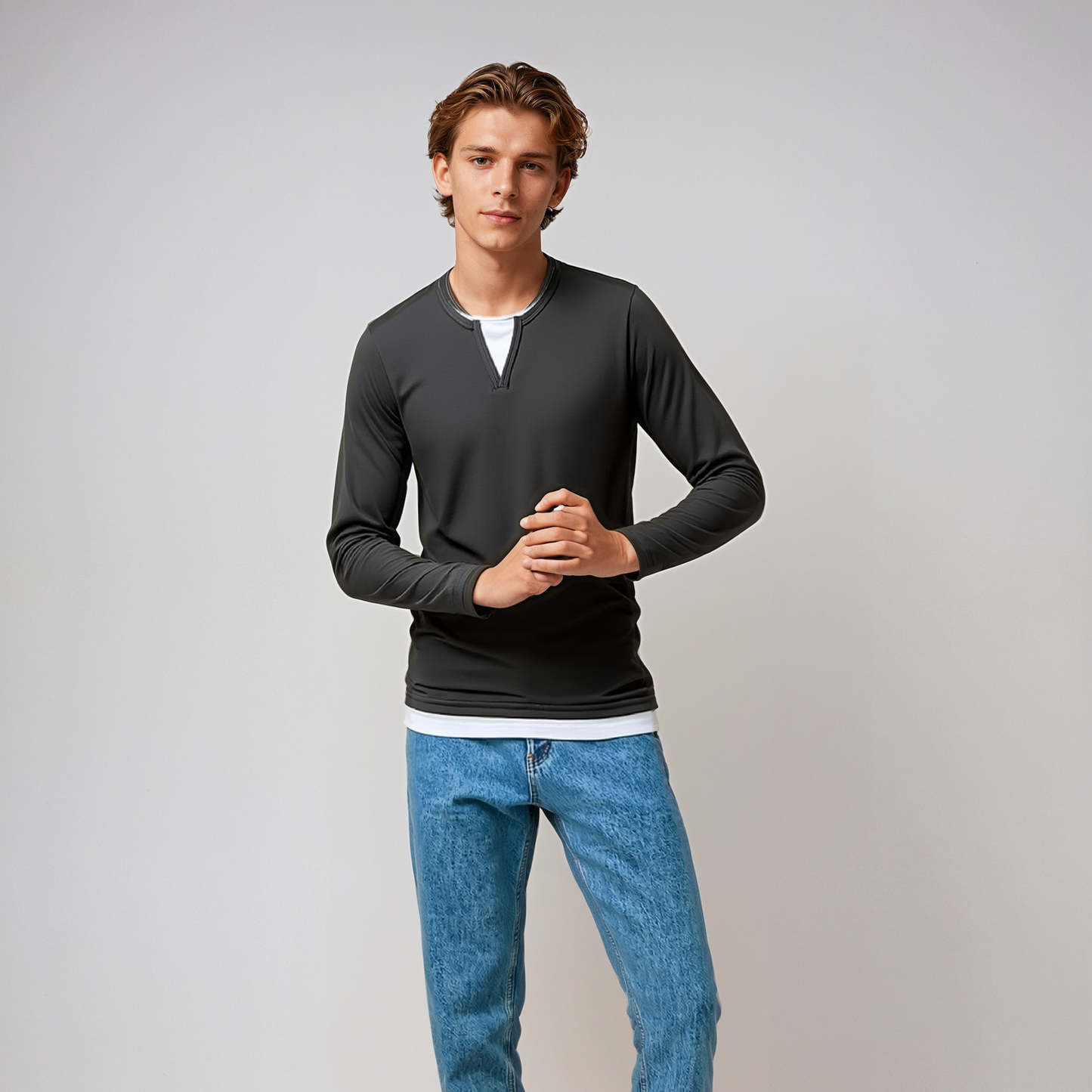 Damien | Shirt Style Men Sweater