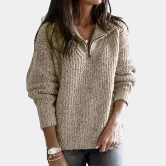 Adrianna | Women's Sweater With Half Zip