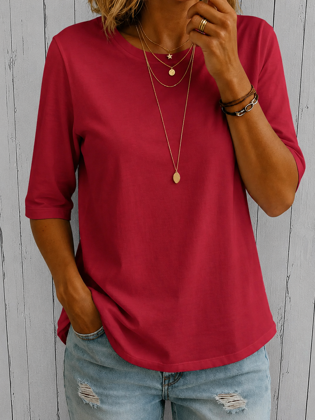 Helen™ | Relaxed Everyday Half-Sleeve Tee